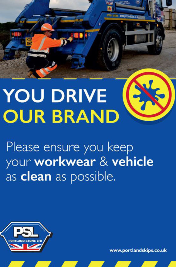 Portland Stone You Drive Our Brand Keep Workwear and Vehicle Clean
